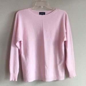 Bartolini Size Small Light Pink Crew Neck Sweater Wool Cashmere Silk